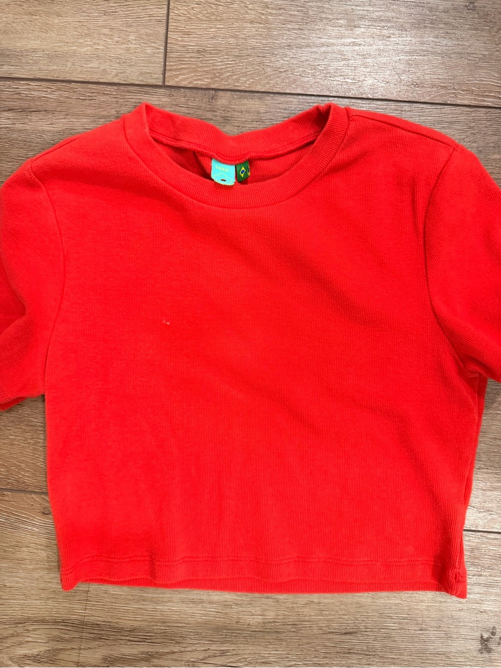 Farm Rio Red Short-Sleeve Crewneck Top 0489 - Picture 1 of 7